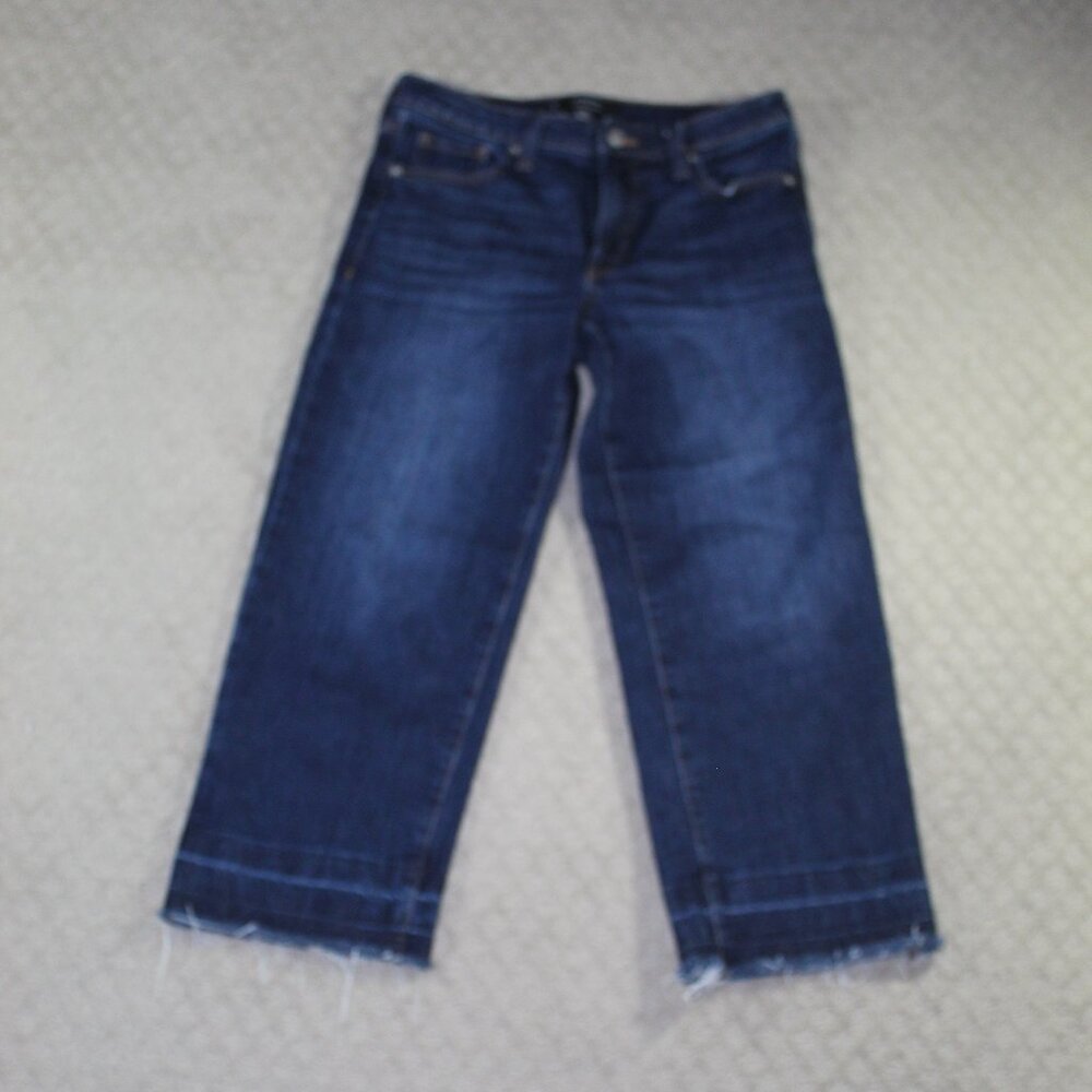 Banana Republic Size 27 / 4 Straight Mid-Rise Cropped Released Hem Blue Jeans